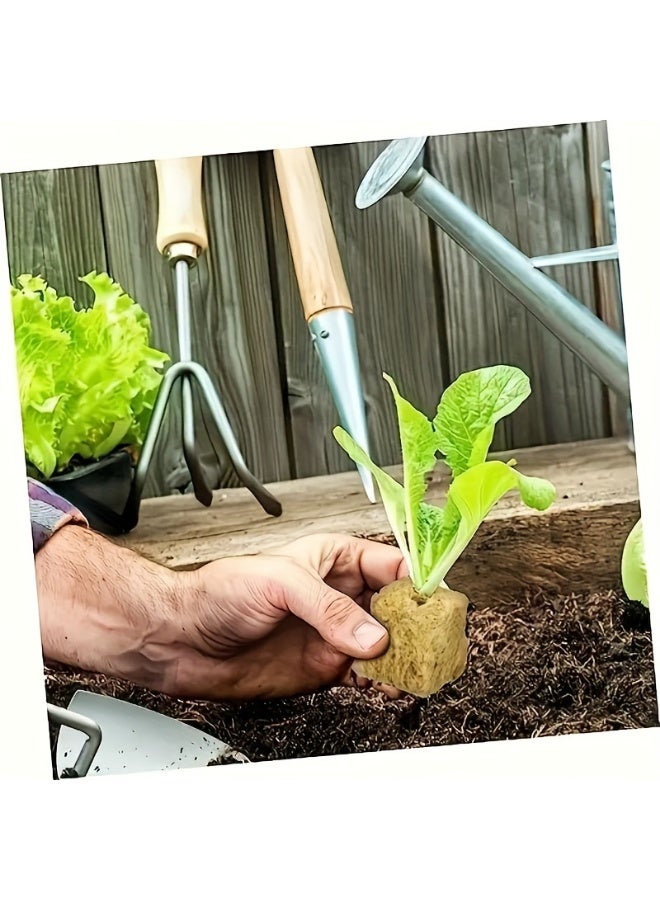 100 Pack Rockwool Grow Plant Growth Cubes for Seed Germination and Hydroponic Seedlings,Breathable Rockwool Starter Cubes for Cutting Plant Propagation,Garden Soil Blocks for Greenhouse - Image 5